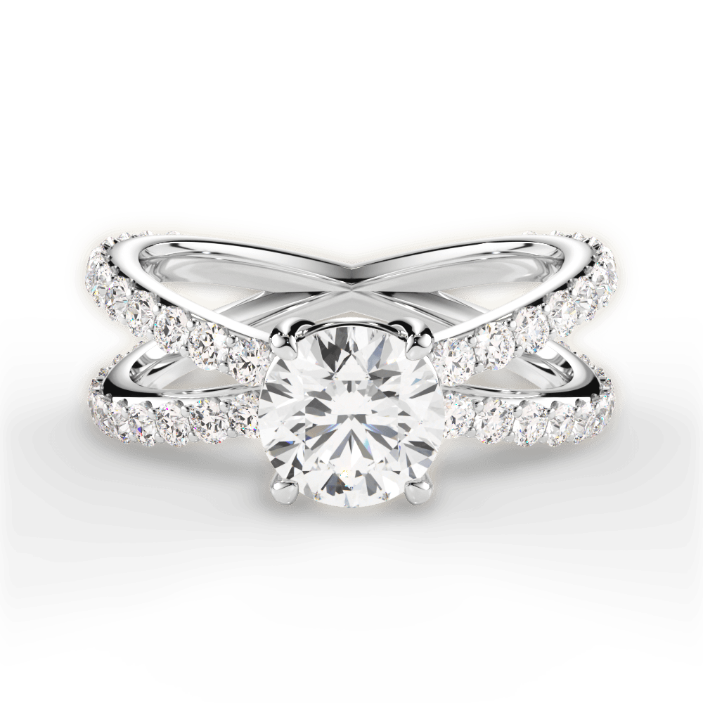 Lauren Round Cut Lab Grown Diamond 14Kt White Gold Engagement Ring