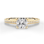 Donna Cushion Cut Lab Grown Diamond 18Kt Yellow Gold Engagement Ring