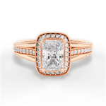 Lillian Radiant Cut Lab Grown Diamond 18Kt Rose Gold Engagement Ring