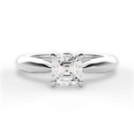 Beverly Asscher Cut Lab Grown Diamond 18Kt White Gold Engagement Ring