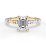 Madeline Emerald Cut Lab Grown Diamond 18Kt Yellow Gold Engagement Ring