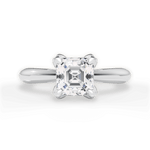Elaine Asscher Cut Lab Grown Diamond 14Kt White Gold Engagement Ring
