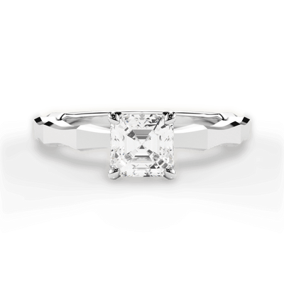 Asscher lab diamond engagement ring