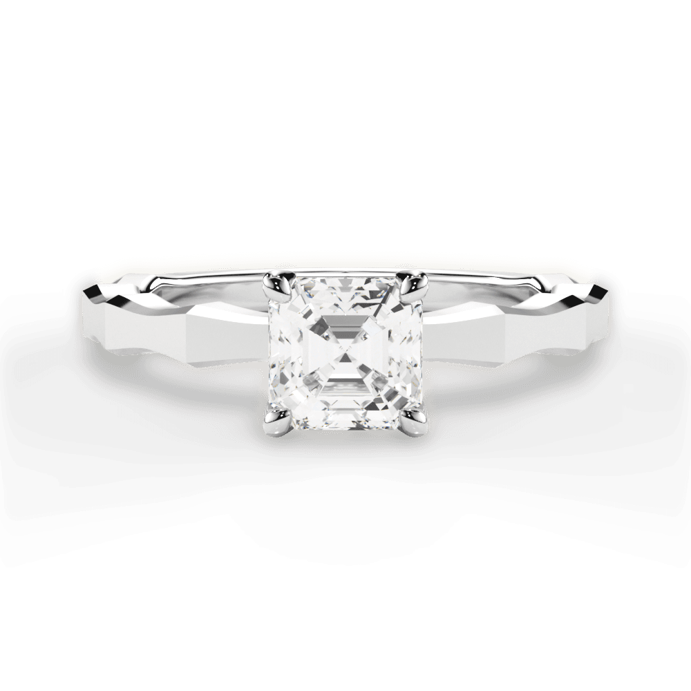 Aaliyah Asscher Cut Lab Grown Diamond Platinum Engagement Ring