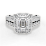 Mackenzie Emerald Cut Lab Grown Diamond 14Kt White Gold Engagement Ring