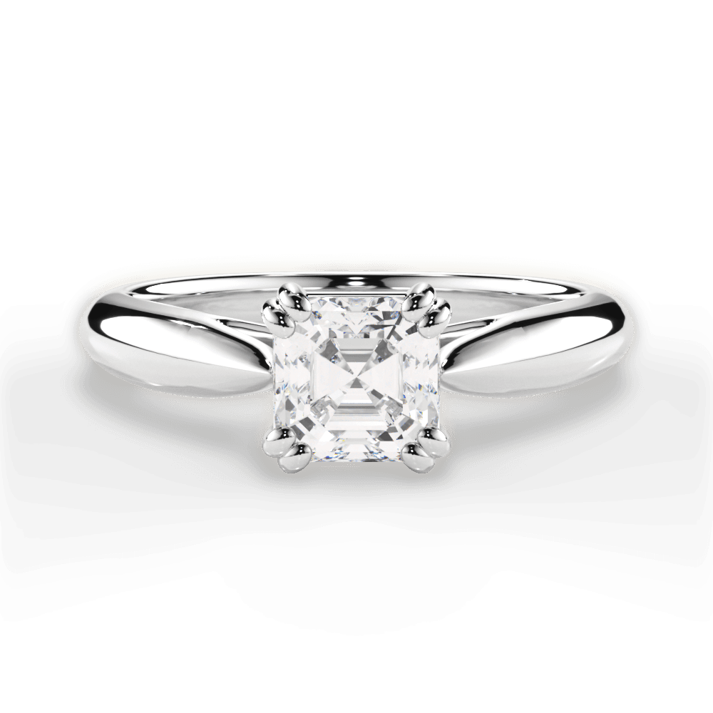 Camila Asscher Cut Lab Grown Diamond Platinum Engagement Ring