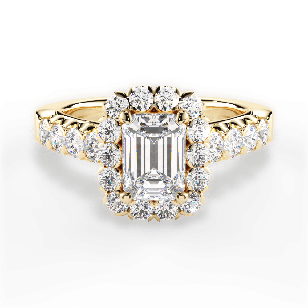 Lacey Emerald Cut Lab Grown Diamond 18Kt Yellow Gold Engagement Ring