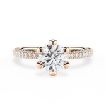 Linda Round Cut Lab Grown Diamond 18Kt Rose Gold Engagement Ring