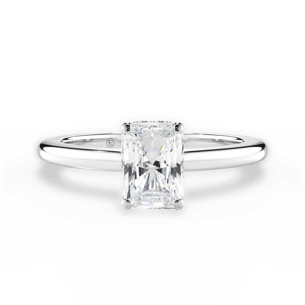Brianna Radiant Cut Lab Grown Diamond 14Kt White Gold Engagement Ring