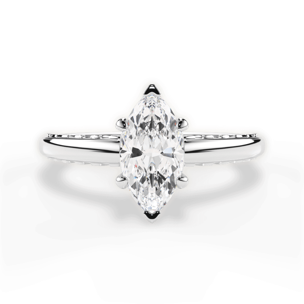 Annette Marquise Cut Lab Grown Diamond 18Kt White Gold Engagement Ring