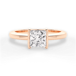 Bridget Princess Cut Lab Grown Diamond 18Kt Rose Gold Engagement Ring