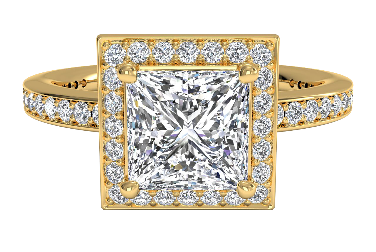 Karen Princess Cut Lab Grown Diamond 18Kt Yellow Gold Engagement Ring