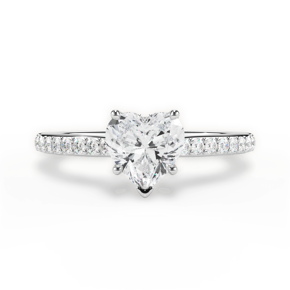Joan Heart Cut Lab Grown Diamond 14Kt White Gold Engagement Ring