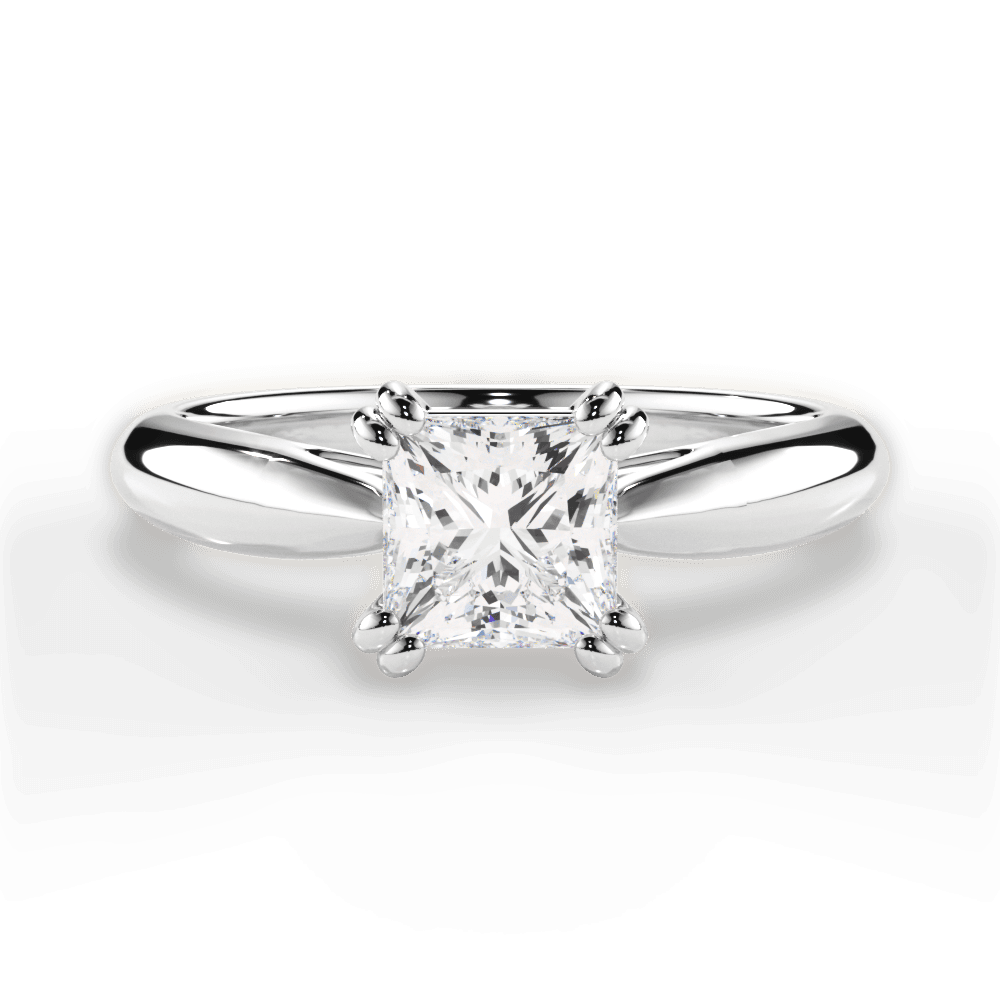 Camila Princess Cut Lab Grown Diamond 18Kt White Gold Engagement Ring