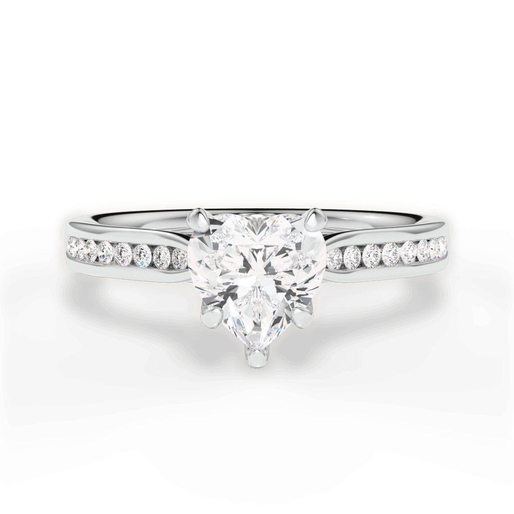 Elena Heart Cut Lab Grown Diamond 14Kt White Gold Engagement Ring