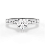Elena Heart Cut Lab Grown Diamond Platinum Engagement Ring