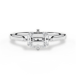 Bernadette Emerald Cut Lab Grown Diamond Platinum Engagement Ring