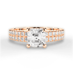 Kayla Asscher Cut Lab Grown Diamond 18Kt Rose Gold Engagement Ring