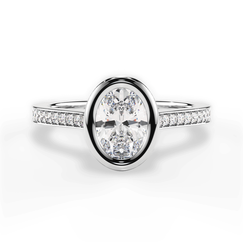 Deanna Oval Cut Lab Grown Diamond 14Kt White Gold Engagement Ring