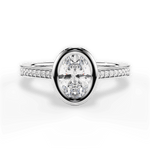 Deanna Oval Cut Lab Grown Diamond Platinum Engagement Ring
