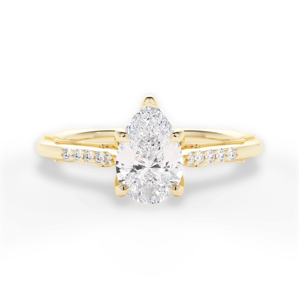 Christina Pear Cut Lab Grown Diamond 18Kt Yellow Gold Engagement Ring