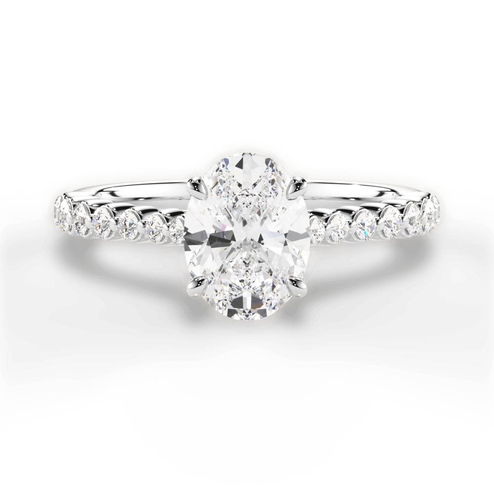 Dana Oval Cut Lab Grown Diamond 14Kt White Gold Engagement Ring