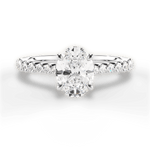 Dana Oval Cut Lab Grown Diamond 18Kt White Gold Engagement Ring