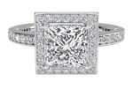 Karen Princess Cut Lab Grown Diamond 18Kt Rose Gold Engagement Ring