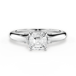 Florence Asscher Cut Lab Grown Diamond Platinum Engagement Ring