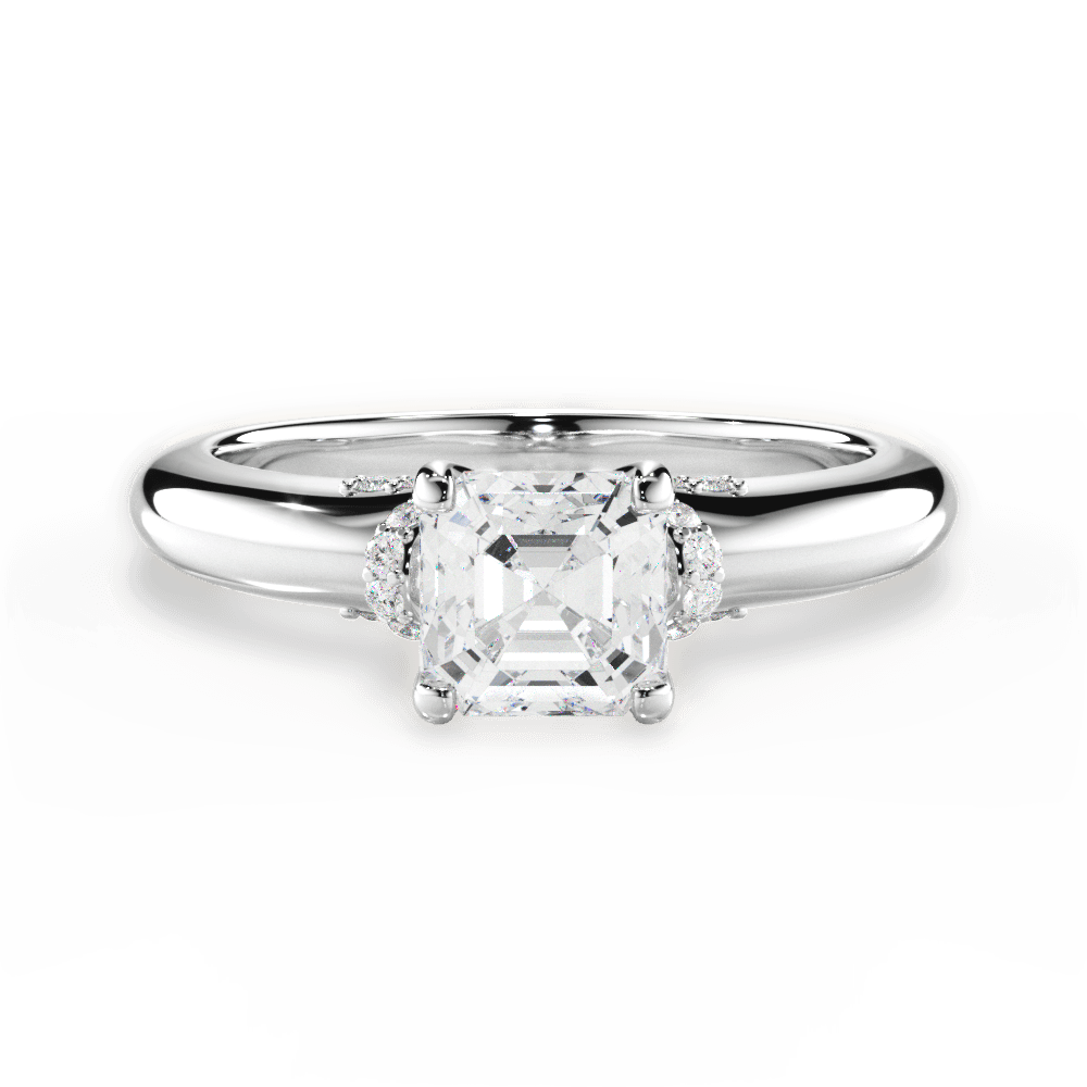 Florence Asscher Cut Lab Grown Diamond Platinum Engagement Ring