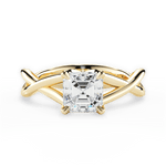 Aubrey Asscher Cut Lab Grown Diamond 18Kt Yellow Gold Engagement Ring