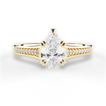 Delia Pear Cut Lab Grown Diamond 18Kt Yellow Gold Engagement Ring
