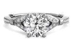 Geraldine Round Cut Lab Grown Diamond 14Kt White Gold Engagement Ring