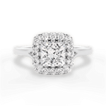 Geneva Princess Cut Lab Grown Diamond 14Kt White Gold Engagement Ring