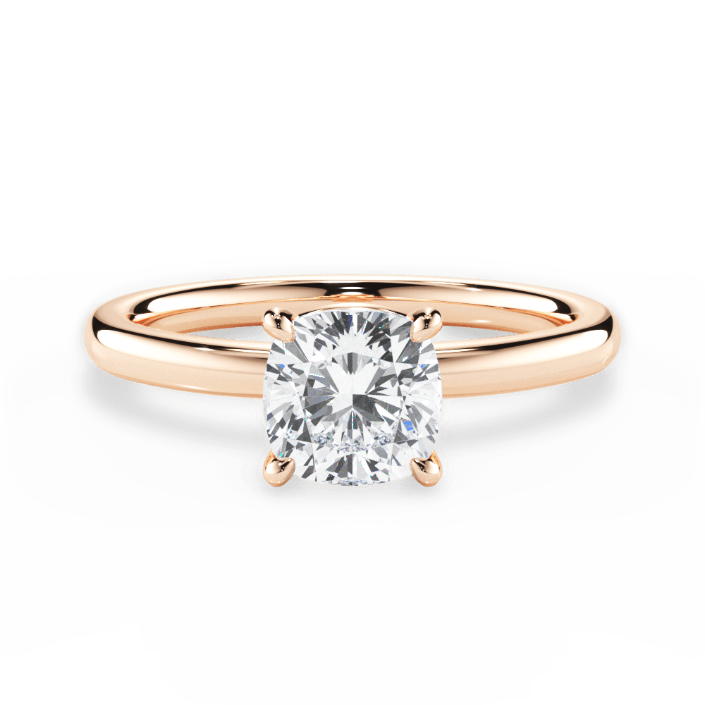 Angela Cushion Cut Lab Grown Diamond 18Kt Rose Gold Engagement Ring