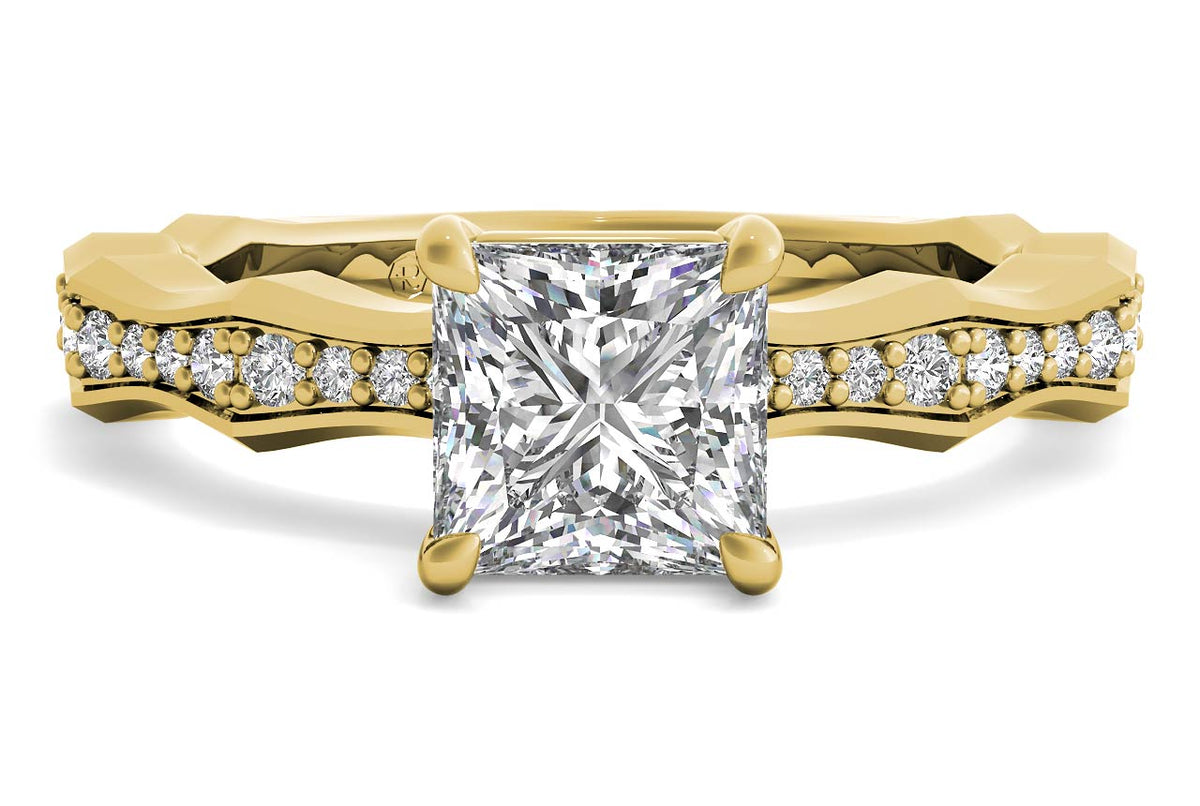 Wendy princess lab diamond engagement ring in 18k yellow gold