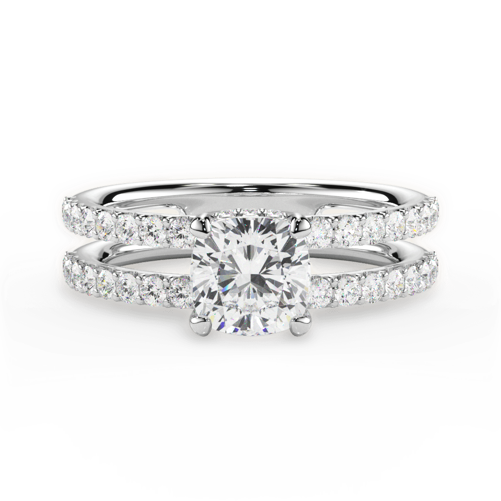 Christie Cushion Cut Lab Grown Diamond 14Kt White Gold Engagement Ring