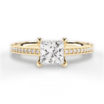 Donna Princess Cut Lab Grown Diamond 18Kt Yellow Gold Engagement Ring