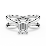 Ada Emerald Cut Lab Grown Diamond 14Kt White Gold Engagement Ring