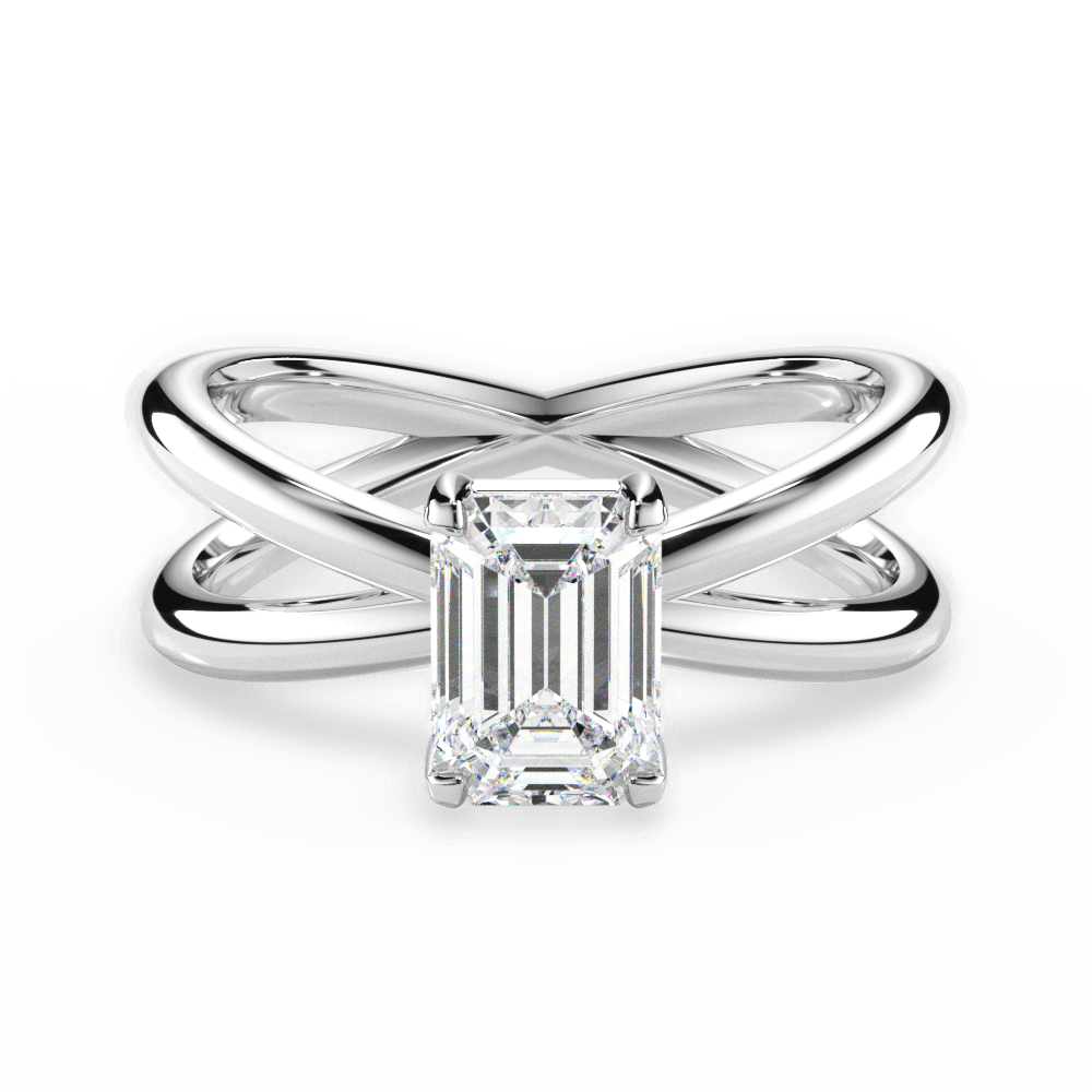 Ada Emerald Cut Lab Grown Diamond Platinum Engagement Ring
