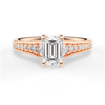 Leslie Emerald Cut Lab Grown Diamond 18Kt Rose Gold Engagement Ring