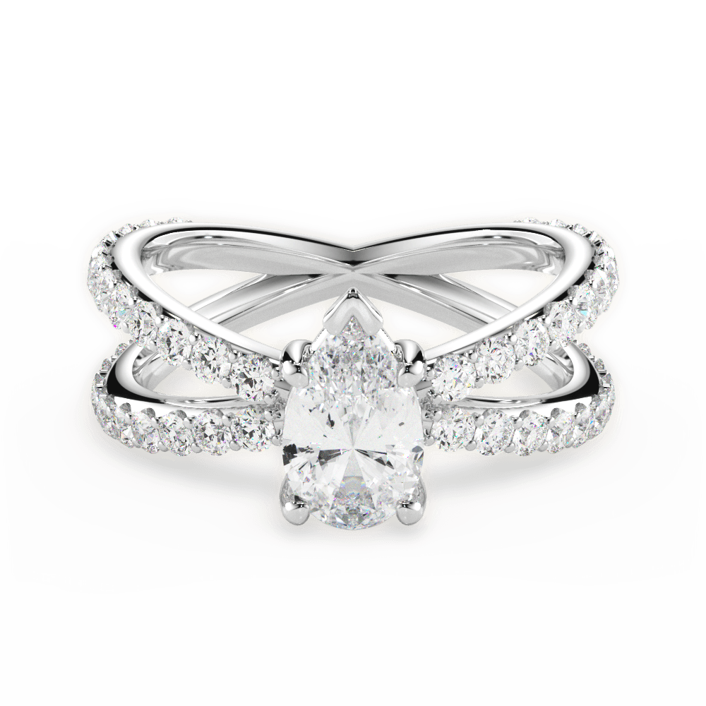 Lauren Pear Cut Lab Grown Diamond 18Kt White Gold Engagement Ring