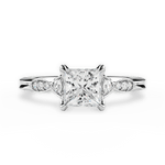 Cassie Princess Cut Lab Grown Diamond Platinum Engagement Ring