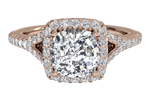 Judy Cushion Cut Lab Grown Diamond 18Kt Rose Gold Engagement Ring