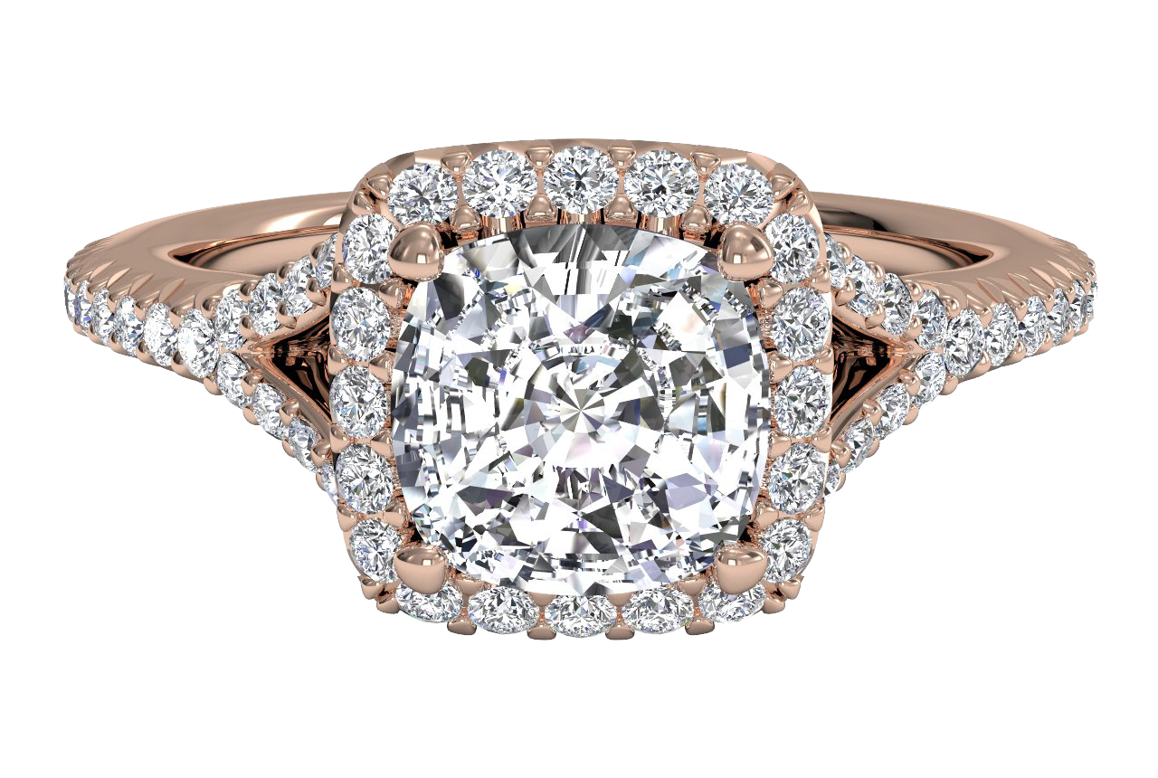 Judy Cushion Cut Lab Grown Diamond 18Kt Rose Gold Engagement Ring