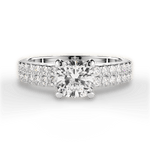 Kayla Cushion Cut Lab Grown Diamond 14Kt White Gold Engagement Ring