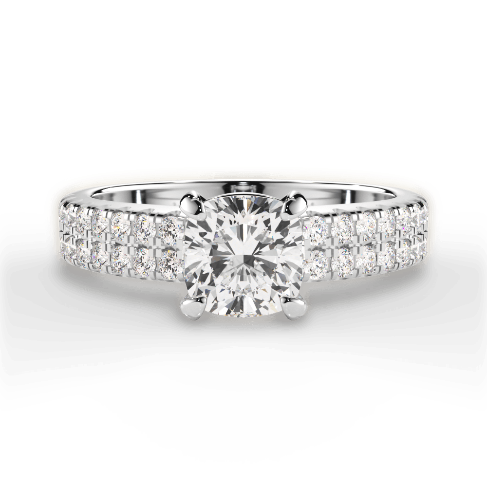 Kayla Cushion Cut Lab Grown Diamond 14Kt White Gold Engagement Ring