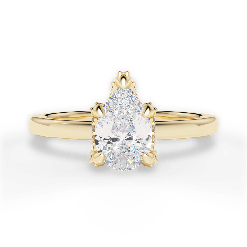 Gemma Pear Cut Lab Grown Diamond 18Kt Yellow Gold Engagement Ring