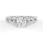 Justine Princess Cut Lab Grown Diamond 18Kt White Gold Engagement Ring