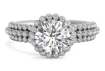 Jocelyn Round Cut Lab Grown Diamond 14Kt White Gold Engagement Ring